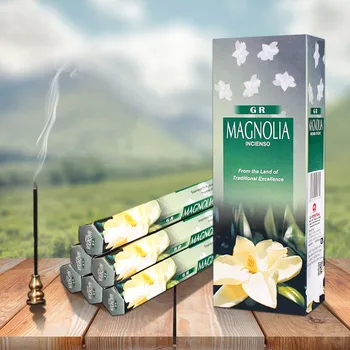 Indie Vonné tyčinky Magnolia Chuť Vonné tyčinky Aromaterapie Incenso Vůně Tuků pro Zdravý Jóga Místnost, Domácí Dodávky