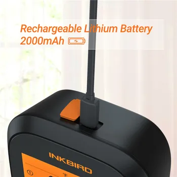 Inkbird IBBQ-4T Wi-Fi 2000mAh Dobíjecí Baterie Teploměr Kuchyň, BBQ Potravinářský Teploměr s Teplotní Graf & Kalibrace