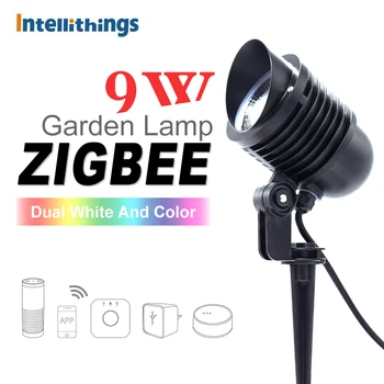 Intellithings Zigbee Smart LED Zahradní Světlo Venkovní 9W AC100~240V LED Práce S Samrtthings Hlasové Ovládání Tím, Alexa