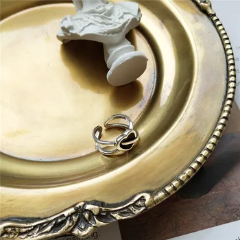INZATT BOho Real 925 Sterling Silver šíp Smalt Srdce Vintage Nastavitelný Prsten Módní Jemné Šperky Pro Ženy, Příslušenství