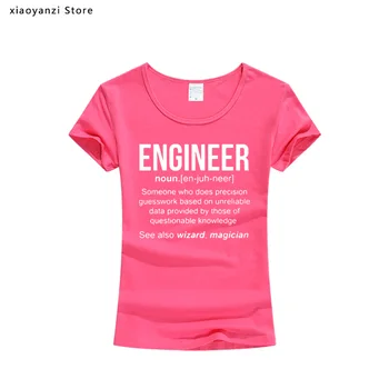 Inženýr Tričko Inženýr Tričko T-Shirt Tisk Bavlněné Tričko Ženy Módní Dívky Krátký Rukáv Roztomilé Tričko