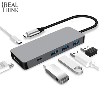 IREALTHINK USB 3.1 Typ C Adaptér USB C-Hub Pro Ipod Splitter ROZBOČOVAČ USB 3.0 100W PD nabíjení Full HD 4K Pro iPhone 11 Pro/Macbook