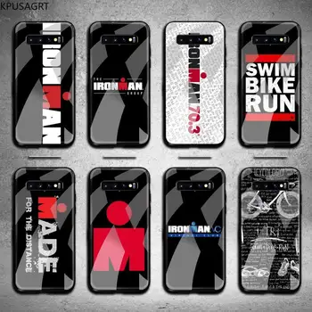 Ironman Triatlon Plavání kolo maratonu Telefon Pouzdro Tvrzené Sklo Pro Samsung S20 Plus S7 S8 S9 S10 Plus Poznámka 8 9 10 Plus