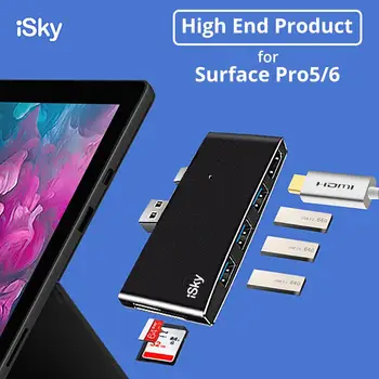 ISky pro Microsoft Surface Rozbočovač USB Pro5 Pro6 Pro2017 Rozšíření USB HDMI SD TF 6in1 Mini DP Externí USB Surface Pro 34567