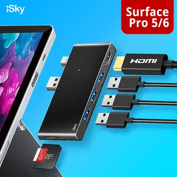 ISky pro Microsoft Surface Rozbočovač USB Pro5 Pro6 Pro2017 Rozšíření USB HDMI SD TF 6in1 Mini DP Externí USB Surface Pro 34567