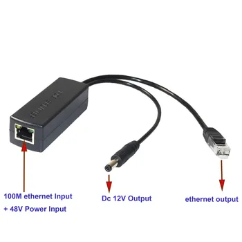 Izolované 12V 2A IEEE802.3AF 100M PoE Splitter Lan Rj46 Napájecí Konektor Ethernet Mini Pc Wifi Router Power Over Ethernet