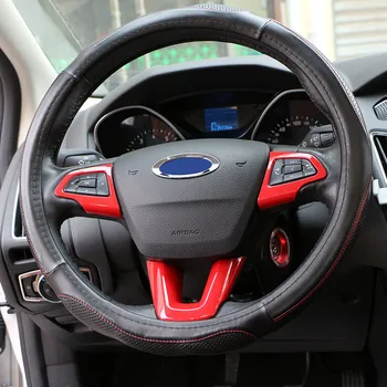 Jameo auto Auto Chrom Volantu ochranný Kryt Čalounění Samolepky pro Ford Focus 4 MK4 Ecosport Kuga Uniknout 2017 2018 Díly