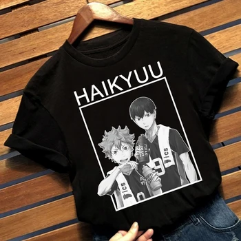 Japonské Anime Haikyuu Hinata a Kageyama Tištěné Muži/ženy tričko Krátký Rukáv Harajuku Streetswear Topy Unisex