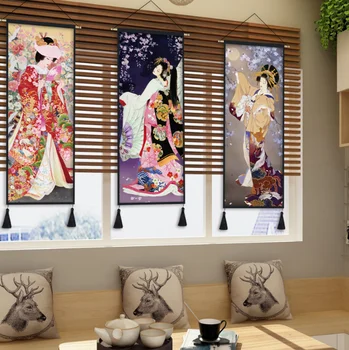 Japonské Eco-friendly Polyester Stěně Visí Gobelín Sushi Obchod Zeď Pověsit Tkaniny Pozadí, Ložnice, Obývací Pokoj Dekor LF489