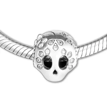 Jasné CZ Šumivé Křišťálové Lebky Korálky pro Kouzlo Náramky Ženy DIY 925 Sterling Silver Šperky Kouzlo Korálků pro Výrobu Šperků