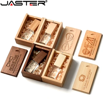 JASTER USB 2.0 svatební fotografie zdarma vlastní LOGO dřevěné crystal dřevěné 64GB 128GB 16GB 32GB 4GB memory stick, flash disk