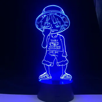 Jeden Kus Monkey D Luffy Obrázek Usb Baterie pro Děti Ložnice Dekorace 3D Noční Světlo Led Noční světlo Dropshipping
