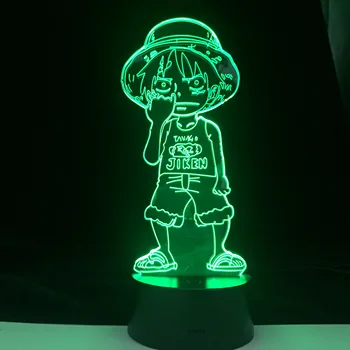 Jeden Kus Monkey D Luffy Obrázek Usb Baterie pro Děti Ložnice Dekorace 3D Noční Světlo Led Noční světlo Dropshipping