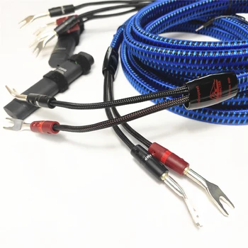 Jeden pár Audiophile Gibraltar reproduktorový kabel Silver Banana plug 72V DBS hi-fi audio kabel