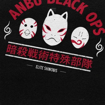 Jedinečné Pánské Naruto Trička Krátké Rukávy Anime Manga Bavlněné tričko pro Volný čas Elite Shinobis Tees Anbu Black Ops T Košile Oblečení
