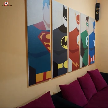 Jednoduché Superman Plakáty a Prinsts 5pc Batman Malování na Zeď Dřevěné Vnitřní Rám Dekorativní Obraz Domova HD Obraz