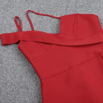 Jelen Lady New Příjezdu Obvaz Šaty 2020 Z Ramene Red Sexy Bandáž Šaty Bodycon Celebrity Club Večerní Party Šaty