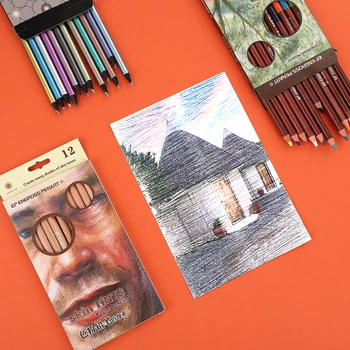 JIANWU ART5 12 barevné tužky pro Kreativní portréty a krajiny, Barvy, tužka, dřevo, umění, výkres, tužka Školní potřeby kawaii