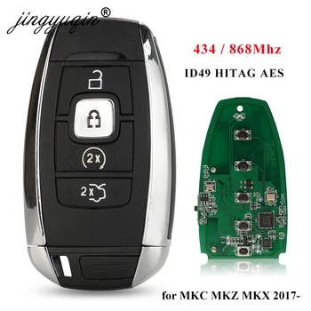 Jingyuqin Keyless Go 434/868Mhz ID49 Auto Key Dálkový ovladač Pro Lincoln MKC MKZ, MKX NAVIGATOR 2017 2018 2019 2020 Inteligentní Ovládání Fob