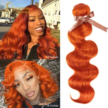 Joedir Tělo Wave Lidské Vlasy Svazky Kadeře Remy Brazilské Vlasy Tkát Svazky Ombre Elegantní Oranžové Červené Tělo Vlna Vlasy, Prodloužení