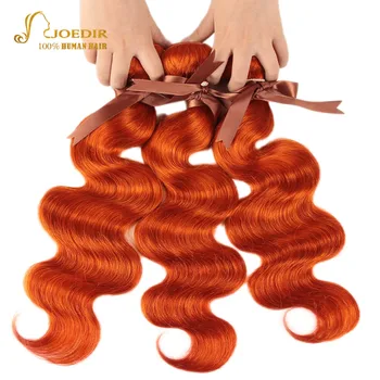 Joedir Tělo Wave Lidské Vlasy Svazky Kadeře Remy Brazilské Vlasy Tkát Svazky Ombre Elegantní Oranžové Červené Tělo Vlna Vlasy, Prodloužení