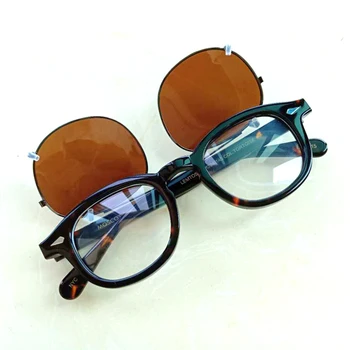Johnny Depp Brýle muži Klip Na sluneční Brýle Polarizované Čočky ženy Značky Vintage Acetát Rámu Brýlí Nejvyšší Kvality