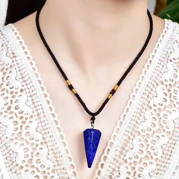 JoursNeige Lapis Lazuli Přírodní Kámen Přívěsky Ducha Kyvadlo Přívěsek Náhrdelník Bezpečný Štěstí Pro Ženy, Muže Módní Šperky