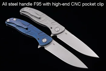 JUFULE shirgov F95 hati 95 Flipper ložisko skládací D2 blade G10 Ocel rukojeť venkovní tábor lov kapsy EDC nástroj nůž