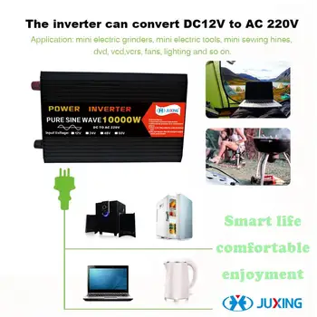 JUXING 10000W Pure Sine Wave Power Inverter Vestavěných Transformátor DC12V/ 24V/ 48V/ 60V AC 220V Měniče s Univerzální Zásuvka