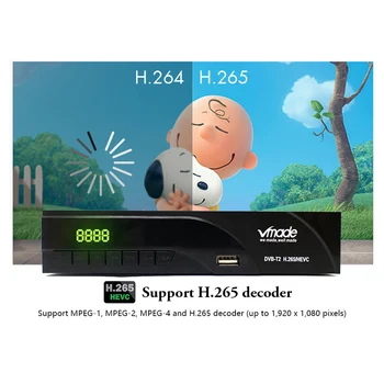 K6 AV/Scart Super TV Box, H. 265/HEVC Pozemní TV Recevier DVB-T2/T Podpora Youtube, WI-fi Vestavěný RJ45 Sítě M3U Set-Top-Box
