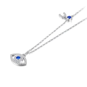 KALETINE Zlé Oko Přívěsek Náhrdelník 925 Sterling Silver Ženy Luxusní Značky Blue Stone CZ turecké Šperky, Módní 2020