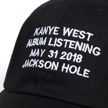 Kanye west album poslech 31. května 2018 jackson hole táta klobouk Bavlna Baseball Cap Muži Ženy Hip Hop Snapback Cap golf čepice Kostí