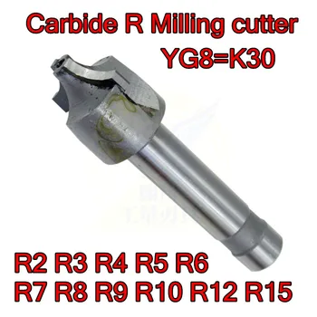 Karbid R půlkruh fréza R2 R3 R4 R5 R6 R7 R8 R9 R10 R12 R15 2F Zpracování mědi, hliníku, litiny, atd.