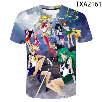 Karikatura Sailor Moon Nové 3D T Košile Ležérní Kluk, holka, Děti, Móda Streetwear Tištěné T-shirt Muži Ženy Děti skvělé Topy Tee