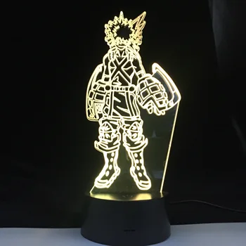 Katsuki Bakugo Obrázek 3D Led Noční dětský Pokoj Noční Světlo psací Stůl LampTouch Senzor Osvětlení Místnosti Anime Můj Hrdina Academia Dárek