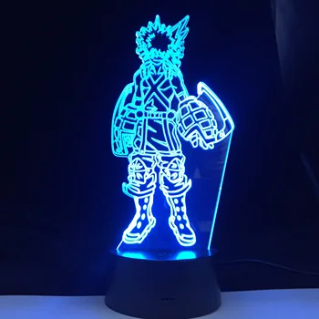 Katsuki Bakugo Obrázek 3D Led Noční dětský Pokoj Noční Světlo psací Stůl LampTouch Senzor Osvětlení Místnosti Anime Můj Hrdina Academia Dárek