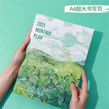 Kawaii A4 Agendy 2021 Měsíční Denní Plánovač, Zápisník, Organizátor, 365 Dní Plán, Plán, Poznámkový Blok, Časopisy, Školní Kancelářské Potřeby