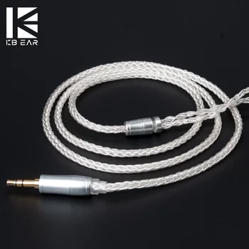 KB UCHA 8 Jádro Upgrade Stříbrný Kabel 2póly/MMCX/QDC S 2.5/3.5/4.4 Sluchátka Kabel Pro A10 C10 ZS10 ZST IM2 X6