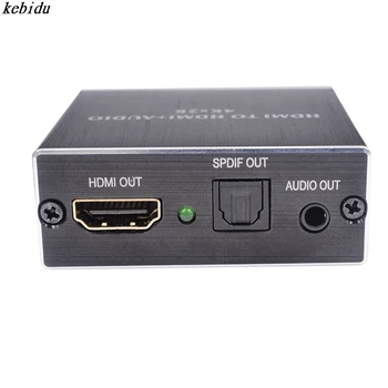 Kebidu HDMI-kompatibilní Audio Extractor HDMI-com' na HDMI-com' Optický TOSLINK SPDIF + 3,5 mm Audio Converter Splitter Adaptér