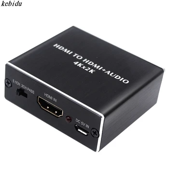 Kebidu HDMI-kompatibilní Audio Extractor HDMI-com' na HDMI-com' Optický TOSLINK SPDIF + 3,5 mm Audio Converter Splitter Adaptér