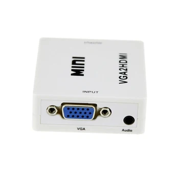 Kebidu Mini 1080P adaptér Převodník s Audio VGA na HDMI-kompatibilní pro PC POČÍTAČ Notebook DVD na HDTV