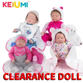 KEIUMI Clearance Reborn Baby Doll Bavlna Tělo Realistické Novorozence Reborn Baby Girl Panenka Mohér dětský Den Dárky Playmate Hračky