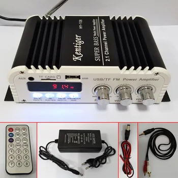 Kentiger HY-108 2.1 Kanálový Výstup Subwooferu TF\USB\FM Audio výkonový Stereo Zesilovač Amplificador Super Bass Speaker d / a Převodník