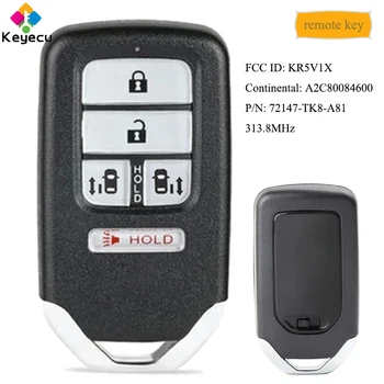 KEYECU Smart Remote Auto Klíč S 5 Tlačítky 313.8 MHz - FOB pro Honda Odyssey 2016 2017 2018 FCC ID: KR5V1X A2C80084600