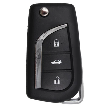 Keyecu Upgrade Flip Vzdálené Klíče od Auta 3 Tlačítka 433MHz s G / 4D67 Čip pro Toyota Avensis Evropě,pro Yaris UK P/N: 89071-0F060