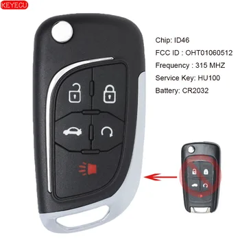 KEYECU Upravit 5B Dálkové Ovládání Klíč 315MHz ID46 pro Chevrolet Equinox 2010-2017 FCC: OHT01060512