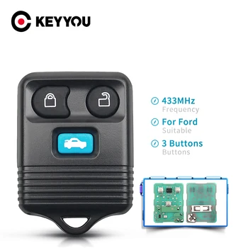 KEYYOU 5ks 3 Tlačítka Auto Dálkové Klíč Keyless Entry Fob 433Mhz Pro Ford Transit MK6 Připojte 2000 2001 2002 2003 2004 2005 2006