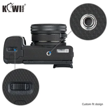 KIWI Anti-Slide Objektiv A sluneční clona Kůže Fólie Pro Sony a6100 a6400 a6300+ 16-50mm objektiv Kamery, 3M Samolepka pro Ochranu Matrix Černý