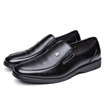 Klasické Muži Kolo Toe Šaty Boty Kráva Kožené Obchodní ležérní boty Pánské Černé Svatební Boty Oxford Formální Boty Big, Velikost 45