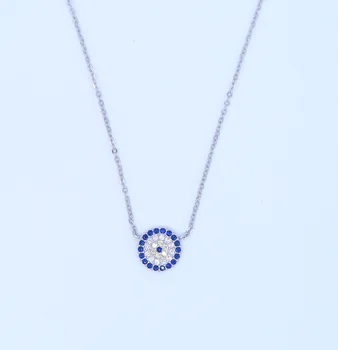Klasické šperky design cz disco kulatý přívěsek 925 sterling silver micro vydláždit cz stříbro elegantní tenký řetěz náhrdelník